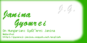 janina gyomrei business card